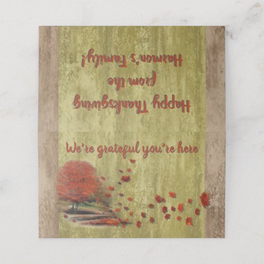 Thanksgiving die het landschap verliest plaatskaartje (Buitenkant ongevouwen)