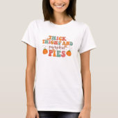 Thanksgiving dikke dijen en pompoenen t-shirt (Voorkant)