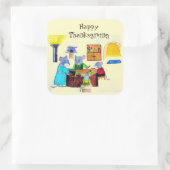THANKSGIVING DINER BIJ HET MUISHUIS VIERKANTE STICKER (Tas)