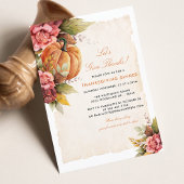 Thanksgiving Diner Bloemenpompoen Feestdagenkaart