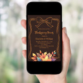 Thanksgiving Diner Bow Bister Brown Fall Bladeren Kaart