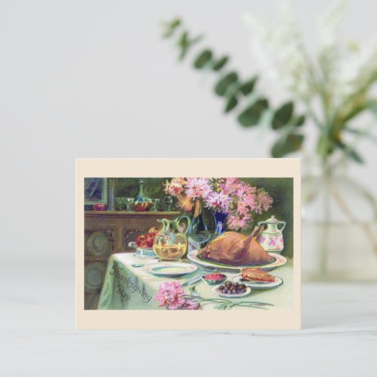 "Thanksgiving Diner"  Briefkaart (Staand voorkant)