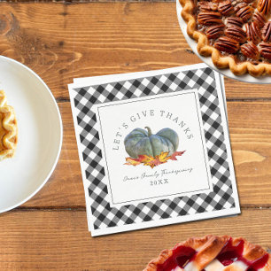 Thanksgiving Diner Buffel Plaid Gourd Pompoen Servet