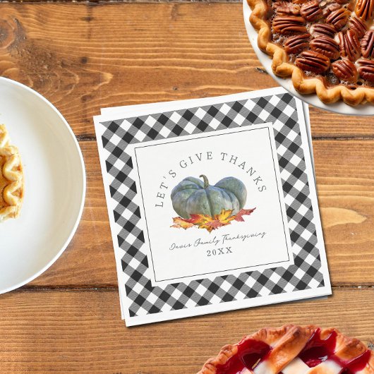 Thanksgiving Diner Buffel Plaid Gourd Pompoen Servet