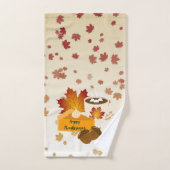 Thanksgiving Diner Cuisine Pompoentaart Hete Cacao Bad Handdoek (Handdoek)