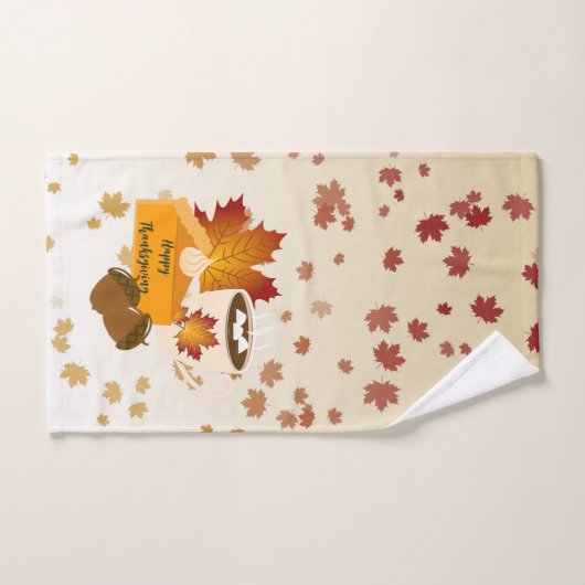 Thanksgiving Diner Cuisine Pompoentaart Hete Cacao Bad Handdoek (Handdoek)