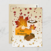 Thanksgiving Diner Cuisine Pompoentaart Hete Cacao Briefkaart (Voorkant / Achterkant)