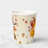 Thanksgiving Diner Cuisine Pompoentaart Hete Cacao Papieren Bekers (Rechts)