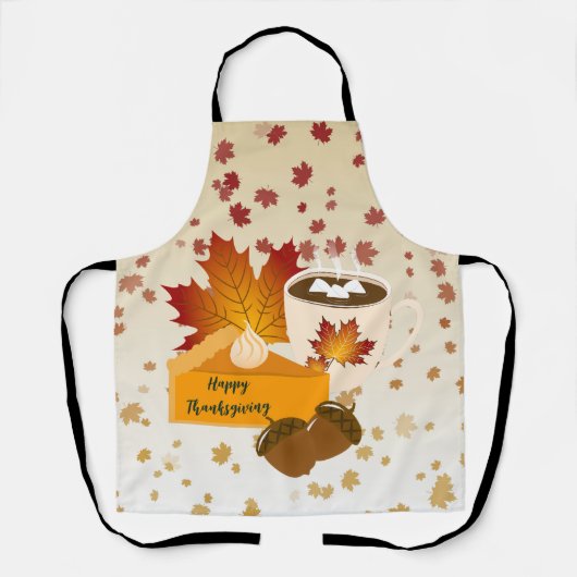 Thanksgiving Diner Cuisine Pompoentaart Hete Cacao Schort (Voorkant)