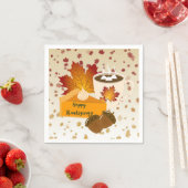 Thanksgiving Diner Cuisine Pompoentaart Hete Cacao Servet (Insitu)