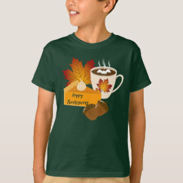 Thanksgiving Diner Cuisine Pompoentaart Hete Cacao T-shirt