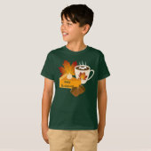 Thanksgiving Diner Cuisine Pompoentaart Hete Cacao T-shirt (Voorkant volledig)