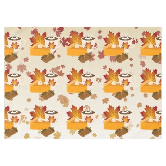 Thanksgiving Diner Cuisine Pompoentaart Hete Cacao Tafelkleed (Voorkant (Horizontaal))