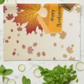 Thanksgiving Diner Cuisine Pompoentaart Hete Cacao Theedoek (Gevouwen)