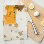 Thanksgiving Diner Cuisine Pompoentaart Hete Cacao Theedoek (Quarter Fold)