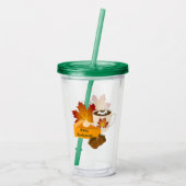 Thanksgiving Diner Cuisine Pompoentaart Hot Choco Acryl Drinkbeker (Achterkant)