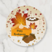 Thanksgiving Diner Cuisine Pompoentaart Hot Choco Bedankjes Labels (Achterkant)