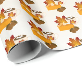 Thanksgiving Diner Cuisine Pompoentaart Hot Choco Cadeaupapier