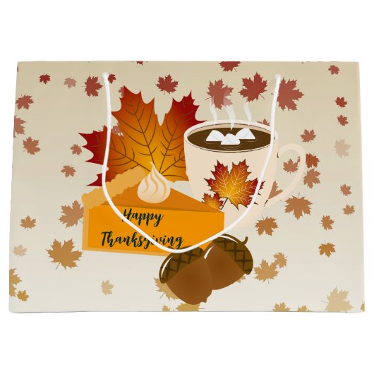 Thanksgiving Diner Cuisine Pompoentaart Hot Choco Groot Cadeauzakje (Voorkant)