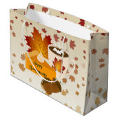 Thanksgiving Diner Cuisine Pompoentaart Hot Choco Groot Cadeauzakje (Achterkant Gekanteld)