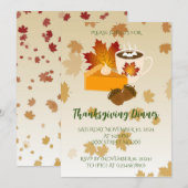 Thanksgiving Diner Cuisine Pompoentaart Hot Choco Kaart (Voorkant / Achterkant)