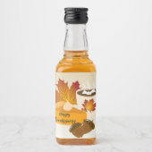 Thanksgiving Diner Cuisine Pompoentaart Hot Choco Likeurfles Etiket (Voorkant)