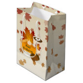 Thanksgiving Diner Cuisine Pompoentaart Hot Choco Medium Cadeauzakje (Voorkant Gekanteld)