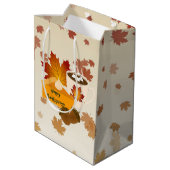 Thanksgiving Diner Cuisine Pompoentaart Hot Choco Medium Cadeauzakje (Achterkant Gekanteld)