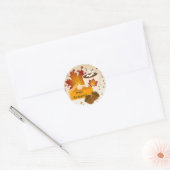 Thanksgiving Diner Cuisine Pompoentaart Hot Choco Ronde Sticker (Envelop)