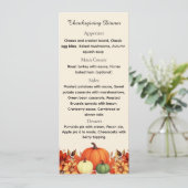 Thanksgiving diner Dankbaar Bericht menukaart Kaart (Staand voorkant)