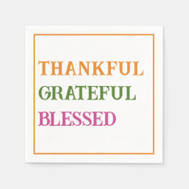 Thanksgiving Diner Dankbaar Gelukkig Gezegend Servet