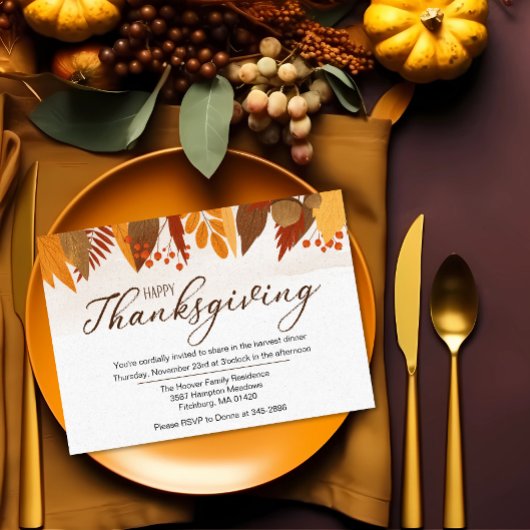 THANKSGIVING DINER | *Eenvoudig te bewerken* Kaart