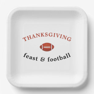 Thanksgiving-diner en American Football-feestje Papieren Bordje