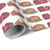 Thanksgiving Diner Eten Turkije Dag Cranberry Pie Cadeaupapier (Rol Hoek)