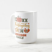Thanksgiving Diner Familienaam Jaar Keepsake Koffiemok (Voorkant links)