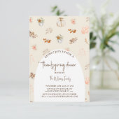 Thanksgiving diner floraal kaart (Staand voorkant)