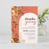 Thanksgiving diner floraal kaart (Staand voorkant)