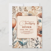 Thanksgiving Diner Floral Kaart (Voorkant)