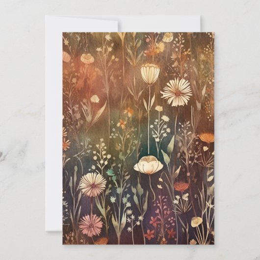 Thanksgiving Diner Floral Kaart (Achterkant)