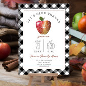Thanksgiving Diner Folk Art Apple Plaid Kaart