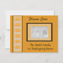 Thanksgiving Diner Fotouitnodiging Kaart