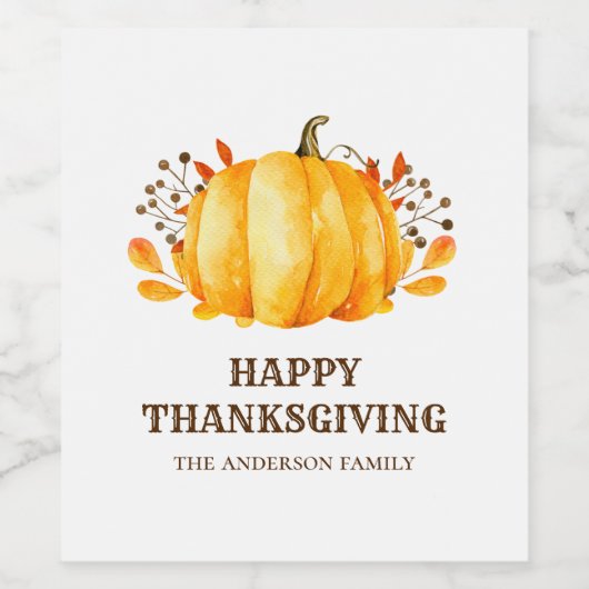 Thanksgiving diner. Friendsgiving herfst pompoen Wijn Etiket (Enkel label)