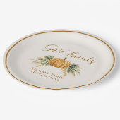 Thanksgiving Diner Geef Bedankt Pompoen Papieren Bordje (Gekanteld)