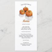 Thanksgiving diner geschilderde pompoenen menu (Voorkant)