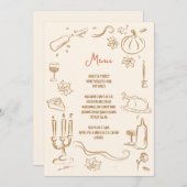 Thanksgiving Diner grillige uitnodiging (Voorkant / Achterkant)