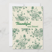 Thanksgiving Diner Groene Botanicals Custom Kaart (Achterkant)