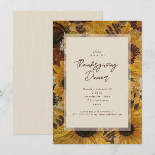 Thanksgiving Diner Herfst Bloemenuitnodiging Kaart