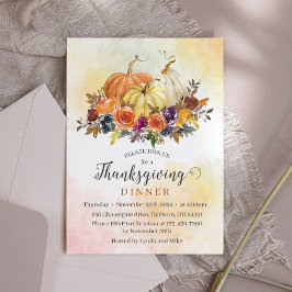 Thanksgiving Diner, Herfst Herfst Bloemen Pompoene Kaart
