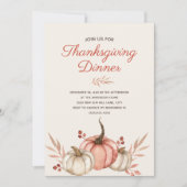 Thanksgiving Diner Herfst Herfst Rustiek Land Kaart (Voorkant)