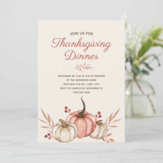 Thanksgiving Diner Herfst Herfst Rustiek Land Kaart (Staand voorkant)